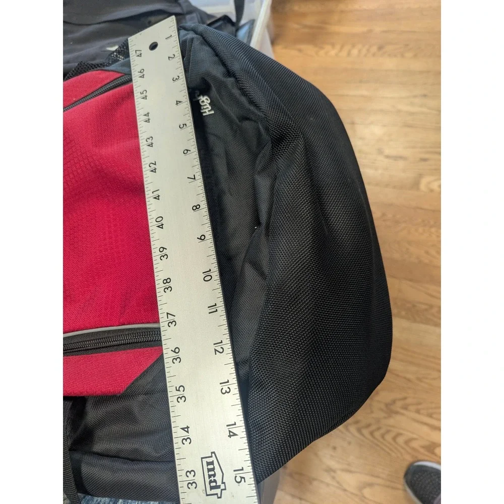 High Sierra Red Black Backpack Book School Travel Hiking Daypack‎ Multi Pocket